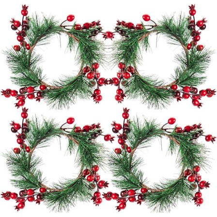 4 stk. julelysringe - 4,5 tommer lyskranse