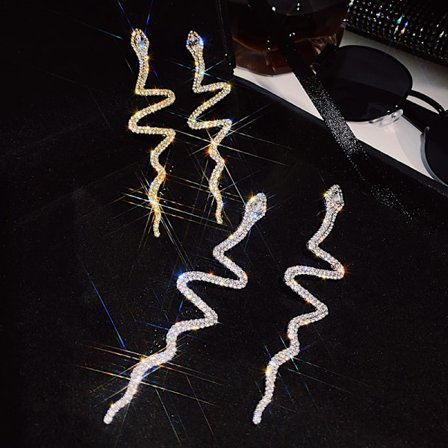 2 stycken S925 Silver Ormform Diamant Örhänge