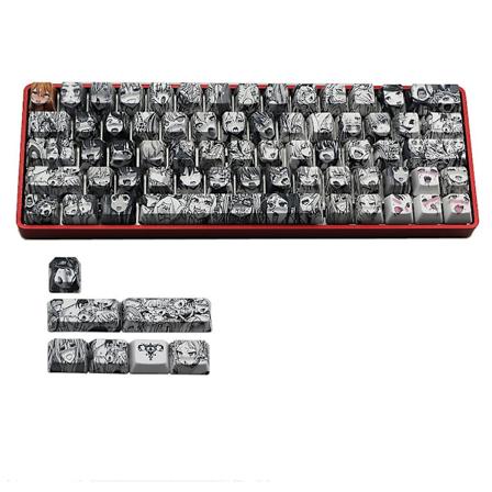 71 nøkler Ahegao Keycap Pbt Oem Profil Standard Sublimeringsprosess Keycap