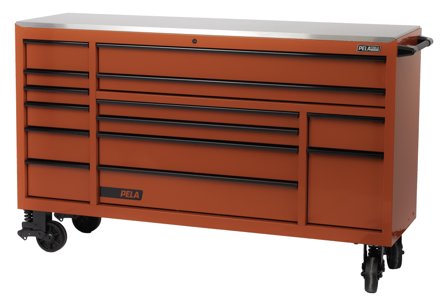 PELA USA 2.0 546535 Værktøjsvogn 14 skuffer Rød, Garageindretning & opbevaring