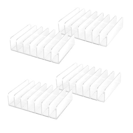 4 kpl kirkasta akryyli-CD-telinettä liimattavalla CD-DVD-näyttöhyllyllä CD-säilytystelineen järjestäjäteline CD-lokeroilla+(b