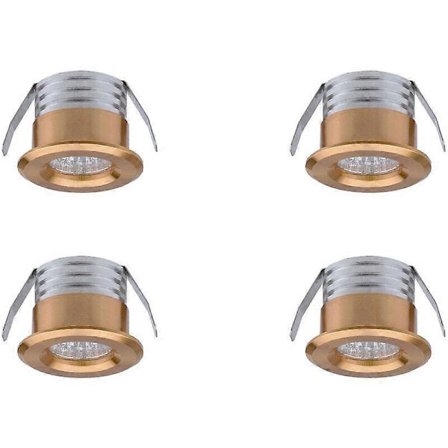 Mini Infällda LED-Spotlights, 3W, Neutralt Ljus, Set om 4