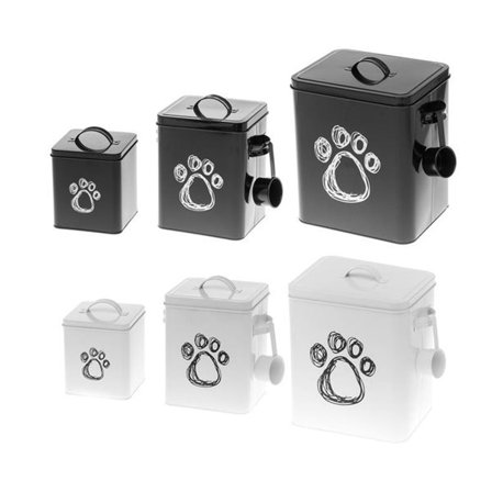 Oppbevaringskrukker for Hundemat 3-pakning, med Øser og Tettsittende Lokk