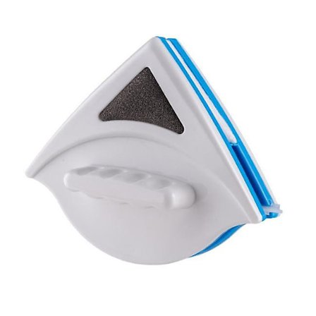 Magnetisk vindusvask Dobbeltsidig glassvisker Justerbar magnetglider rengjøringsbørste Verktøy Glassvask Rengjøringsverktøy Børste 1 stk-blå/hvit