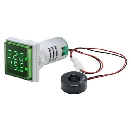(Grön) Mini Digital Square Volt-Ammeter Spänningsmätare Amperemeter Voltmeter Vo