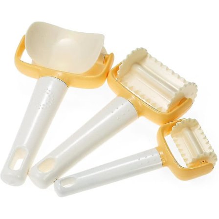 Plastikkageform Sæt, Rundt Kvadratisk Skærer, Kagevalse 1sæt-hvid