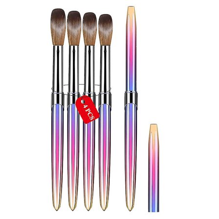 4 st Nail Brush Set - 3d Nail Art Brush För Akryl Applicering, Nagel Extensionsverktyg För Manikyr Diy