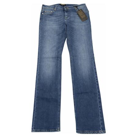 Roberto Cavalli Straight Jeans With Logo Blå, Dame