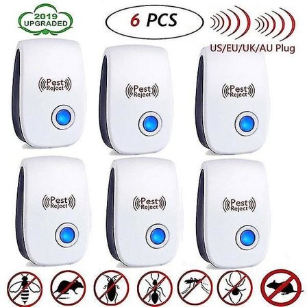 PakkeUltralydSkadedyrsbekæmperMyggebekæmperMusRotteInsektKakerlakMyreEdderkopLoppeDræber(US/UK/EU/AUStik)