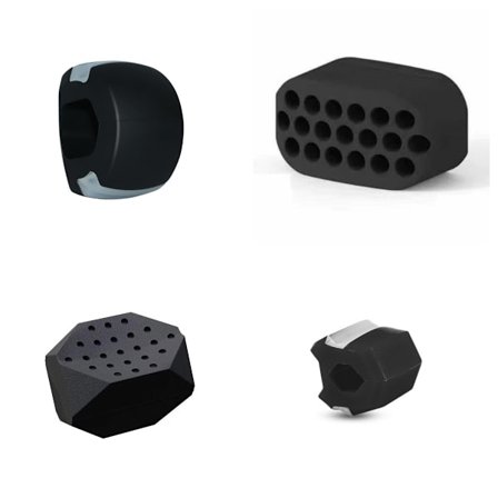 Jawline træner Jaw trainer silikone med opbevaringsboks 4-pak