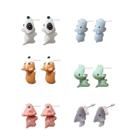 Søte Dyreøredobber Metall Søte Mini Dyresmykker Små Dinosaurøredobber