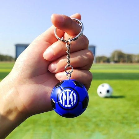 PVC nyckelring med mini fotboll, Tyskland 2024 Europacup klubblogga flagga Manchester City Real Madrid