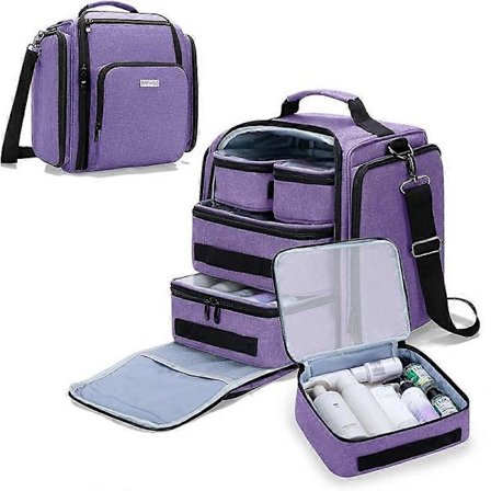 Stor Nagellacksbärväska med Flera Fack, Nagellack En Axel Bärväska 70 Flaskor Kosmetikaväska Förvaringsväska