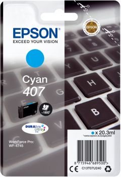 Epson 407 - L-størrelse - cyan - original - blekkpatron
