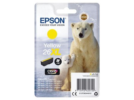 Epson 26XL - XL - gul - original - blekkpatron