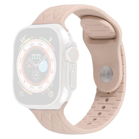 Apple Watch Series 9 45mm / Ultra 2 texturerat silikonarmband - Rosa