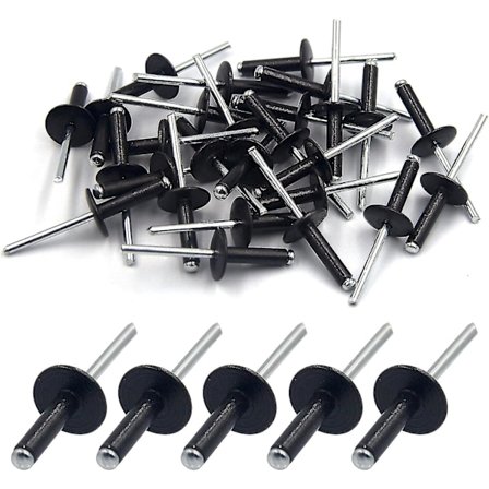 50 stk. blindnitter i aluminium med stor flange 4,8 mm x 20 mm, pakke med 50 (sort)
