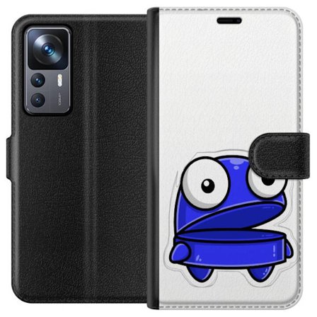 Kompatibel Tegnebogsetui til Xiaomi Xiaomi 12T Pro Blå tegneseriefigur med åbent udtryk og store øjne i sjov illustration