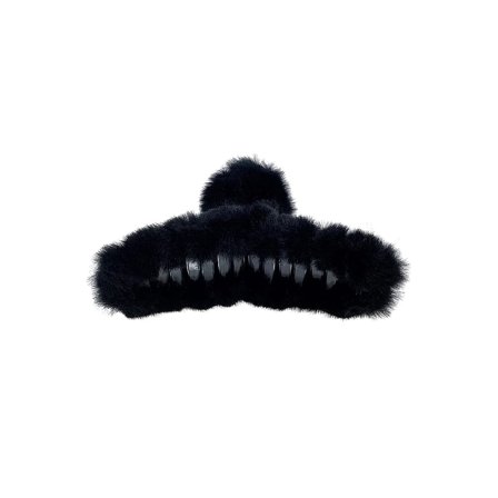 PIPOL'S BAZAAR Cally Furry Clamp Smaller Black, Hår, Børster & Accessories, Hårpynt