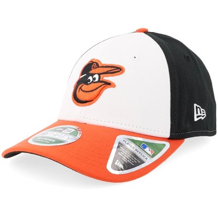New Era - MLB White flexfit Czapka Z Daszkiem - Baltimore Orioles MLB Player Replica M-Crown 39THIRTY White/Black/Orange Flexfit @ Hatstore