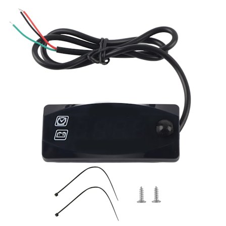 Motorsykkel 2 i 1 LED Voltmeter Elektronisk Klokkemåler Vanntett Digital Skjerm