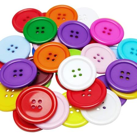 (25mm 30stk) Flerfarget Plast Runde Knapper 4 Hull DIY Sying Håndverk