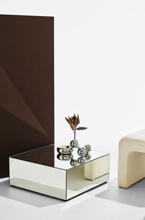 Pastill - Ponti bord i speilglass 60x60 cm - Sølv - Sofabord - Fra Homeroom