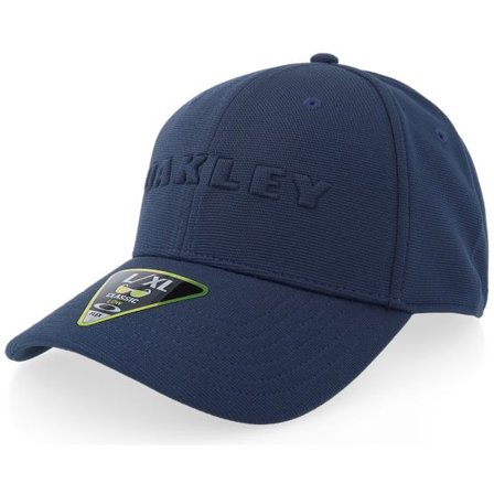 Oakley - Blå flexfit Keps - Bark Embossed Hat Abyss Flexfit @ Hatstore