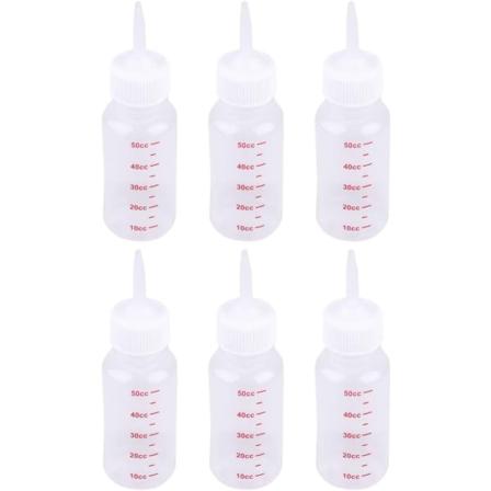6 kpl 50 ml:n vauvan lemmikkieläinten ruokintapullo - Terävä tutti turvallinen koiran kissan maitopullo pienille eläimille/kissoille/koirille/pennulle