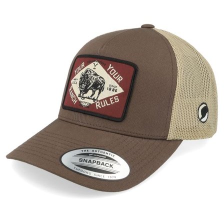 Yellowstone - Brun trucker Keps - Your Rules Brown/Khaki A-Frame Trucker @ Hatstore