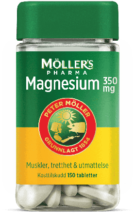 Møllers magnesium tab 350mg, boks av plast, 150 stk