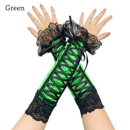 Blonde Lange Handsker Halvfinger Handsker GRØN