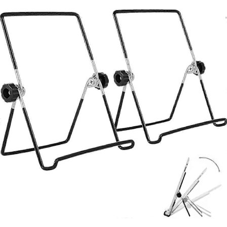 TCGG-2 stk. Støttefotoramme, Dekorativ Tallerkenholder, Stativ til Tallerken, Justerbart Foldbart Lille Staffeli til Tallerken til Visning af Fotos