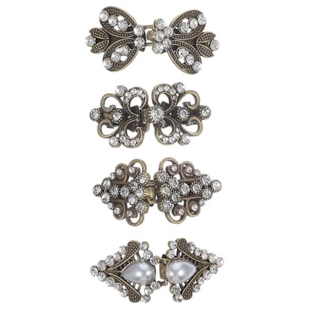 4 stk. Sweater Clips Kappe Lås Cardigan Clip Vintage Krave Sjal Nål Kappe Brocher