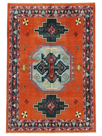 Alfombra Oriental Kazak Fine 166X240 Rojo Oscuro/Negro (Lana, Afganistán)