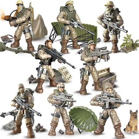 Rörliga sandörns specialstyrkor figurer byggklossar soldater leksaker