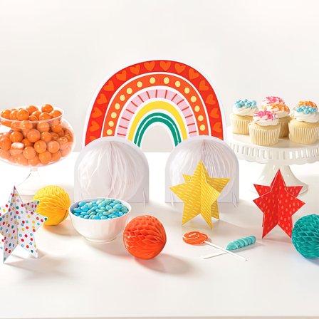 Retro Rainbow Paperikoristeet
