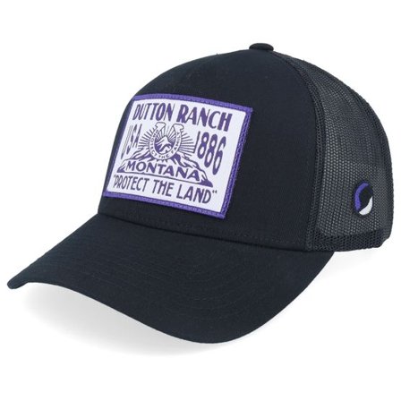 Yellowstone - Svart trucker Keps - Protect The Land Black A-Frame Trucker @ Hatstore
