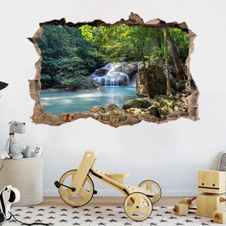 En 60 × 90cm 3D brudt væg landskab vandfald tapet, livi
