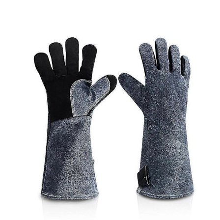 Svejsehandsker i læder, 932f Grillhandske 40cm til Grill Bbq Køkken Madlavning Ovn Pejs Havearbejde