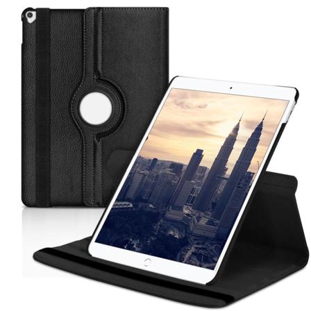 Skalplatta För Apple Ipad 12.9 (2017) Konstläder Kickstand Stäl Svart