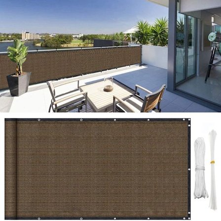 Balkong Privacy Screen Cover För Veranda staket Markis KAFFE