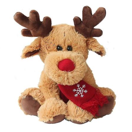 1 stk. Rudolph The Red Nose Reindeer, plys bamse første baby dekorationer plys hjort til drenge og, 29x23x15cm Kb