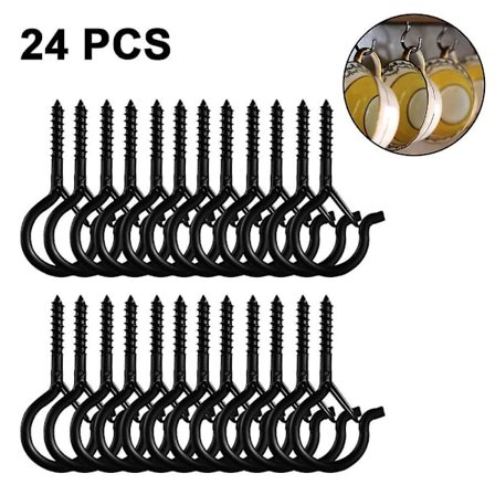 24 Pcs Screw In Hooks Outdoor String Lights Safety Screw Hook