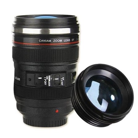 Kameraobjektiivin kahvimuki - Luova lahja valokuvaajille - Ruostumaton teräs KLB