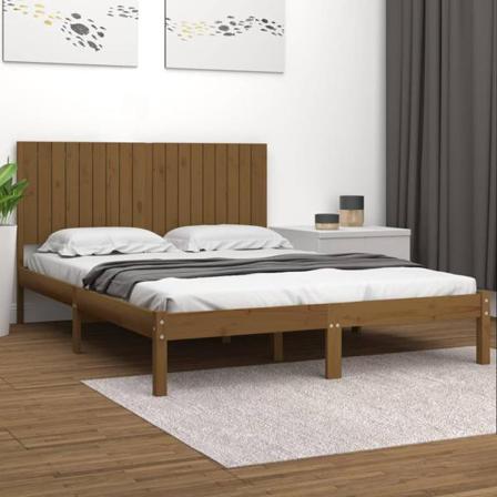 Vidaxl Sängram Honungsbrun Massivt Trä 180x200 Cm 6ft Brun