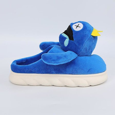 Rainbow Friends Kapitel 2 Tegneseriespil Karakter Dukke Plys hjemmesko Blå plys tøfler Bløde udstoppede dyretøfler Børnegaver