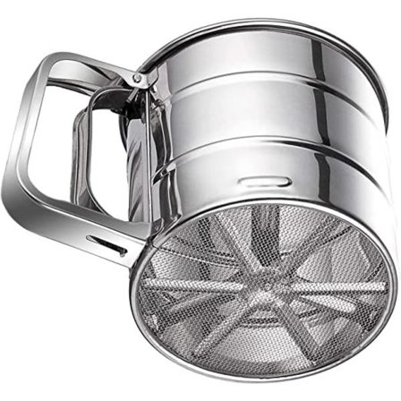 Mjölsikt, Rostfritt Stål Sikt för Bakning, Dubbla Lager Sikt, Puder Socker