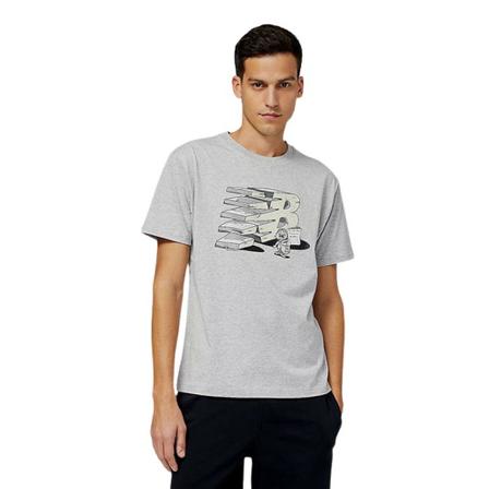 New Balance, Koszulka męska New Balance Essentials Monumental Graphic Tee Mt 21568Ag XL Szary, Mężczyzna, Rozmiar: XL