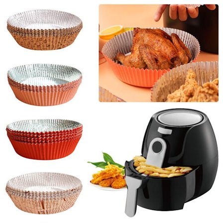 20 Stk Engangs Folie Liner Pot til Air Fryer Tin Box